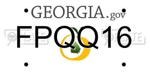 FPQQ16 Georgia License Plate