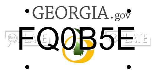 FQ0B5E Georgia License Plate