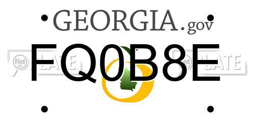FQ0B8E Georgia License Plate
