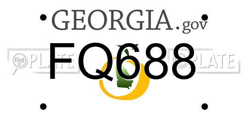 FQ688 Georgia License Plate