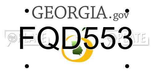 FQD553 Georgia License Plate