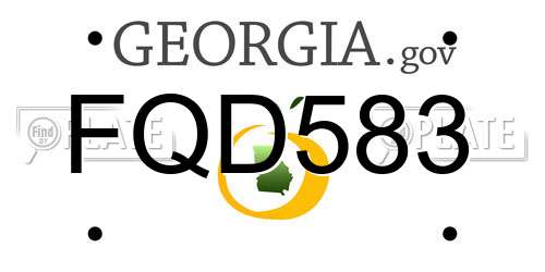 FQD583 Georgia License Plate