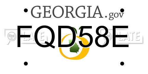 FQD58E Georgia License Plate
