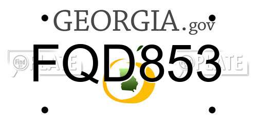 FQD853 Georgia License Plate