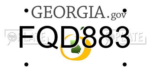 FQD883 Georgia License Plate