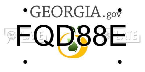 FQD88E Georgia License Plate