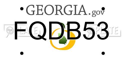 FQDB53 Georgia License Plate