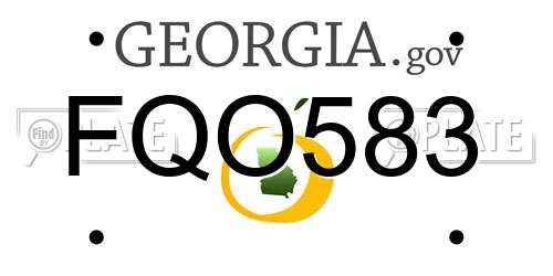 FQO583 Georgia License Plate