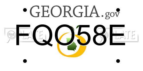 FQO58E Georgia License Plate