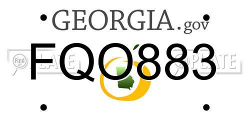FQO883 Georgia License Plate
