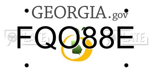 FQO88E Georgia License Plate
