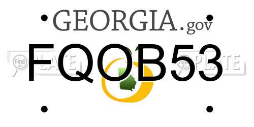 FQOB53 Georgia License Plate