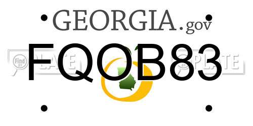 FQOB83 Georgia License Plate