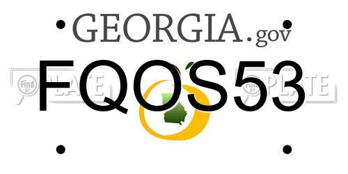 FQOS53 Georgia License Plate