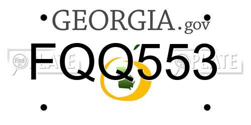 FQQ553 Georgia License Plate