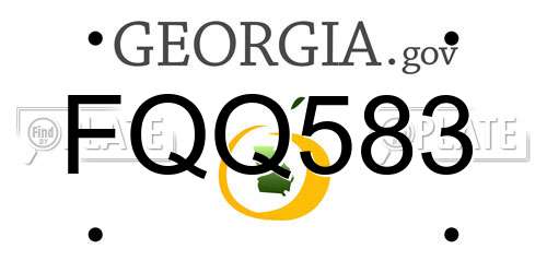 FQQ583 Georgia License Plate