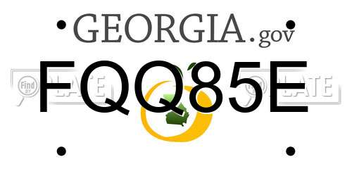 FQQ85E Georgia License Plate