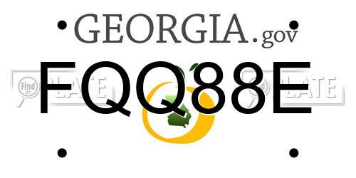 FQQ88E Georgia License Plate