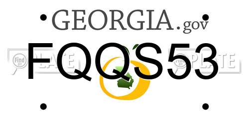 FQQS53 Georgia License Plate