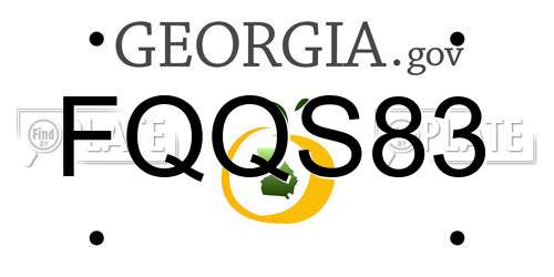 FQQS83 Georgia License Plate