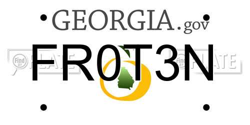 FR0T3N Georgia License Plate