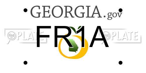 FR1A Georgia License Plate