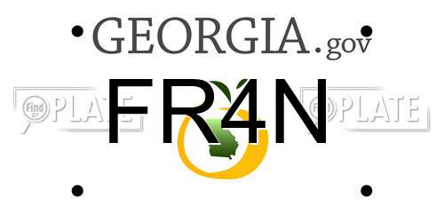 FR4N Georgia License Plate
