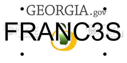 FRANC3S Georgia License Plate