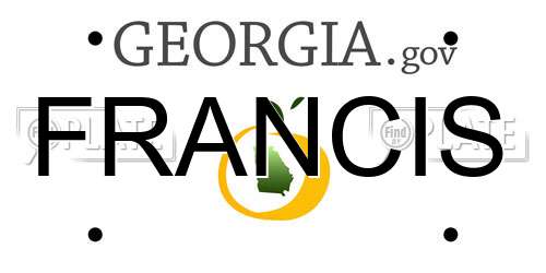 FRANCIS Georgia License Plate