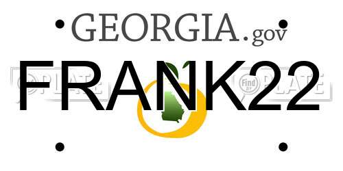 FRANK22 Georgia License Plate