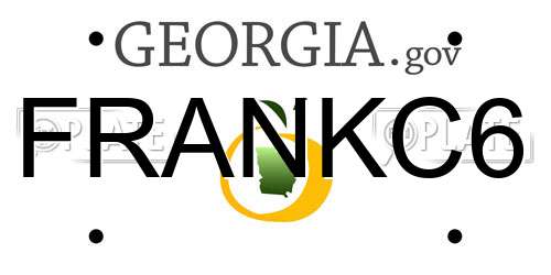 FRANKC6 Georgia License Plate