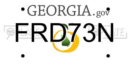 FRD73N Georgia License Plate