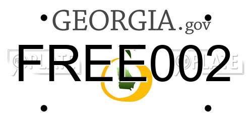 FREE002 Georgia License Plate