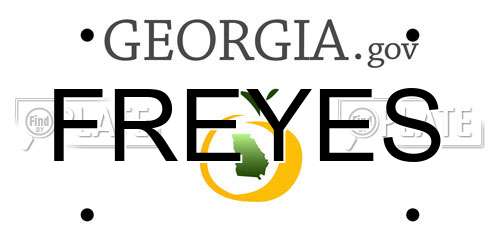 FREYES Georgia License Plate