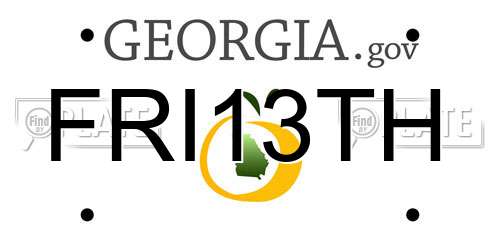 FRI13TH Georgia License Plate