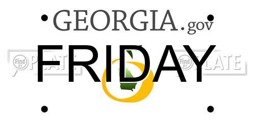 FRIDAY Georgia License Plate