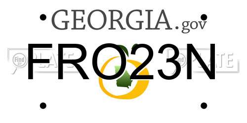 FRO23N Georgia License Plate