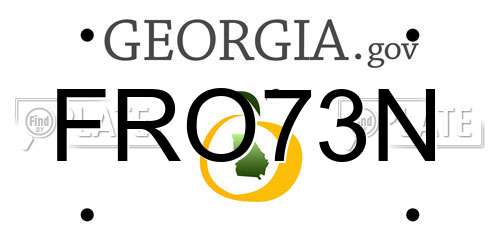 FRO73N Georgia License Plate