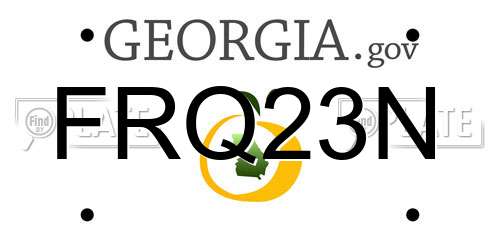 FRQ23N Georgia License Plate