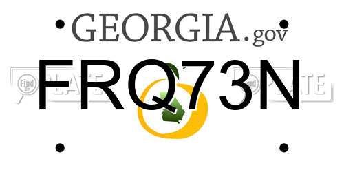 FRQ73N Georgia License Plate