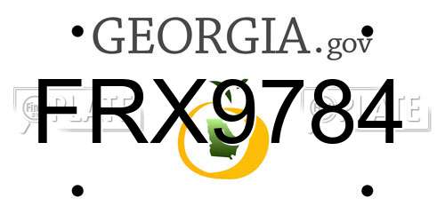 FRX9784 Georgia License Plate