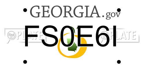 FS0E6I Georgia License Plate
