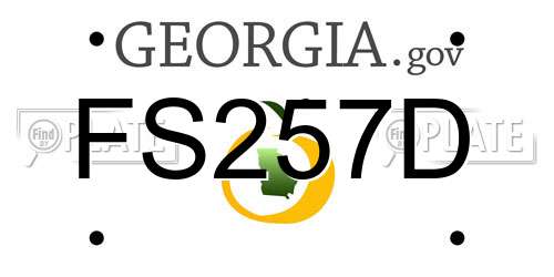 FS257D Georgia License Plate
