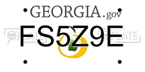 FS5Z9E Georgia License Plate