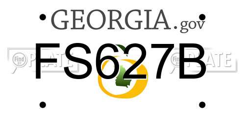 FS627B Georgia License Plate