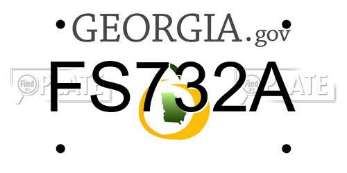 FS732A Georgia License Plate