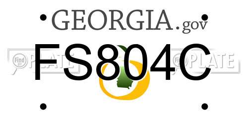 FS804C Georgia License Plate