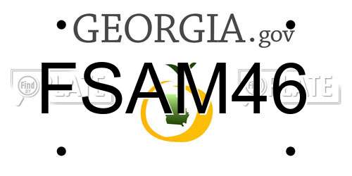 FSAM46 Georgia License Plate