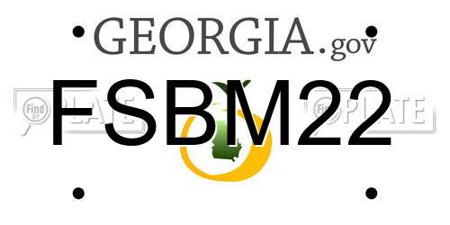 FSBM22 Georgia License Plate