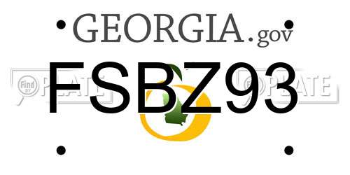 FSBZ93 Georgia License Plate